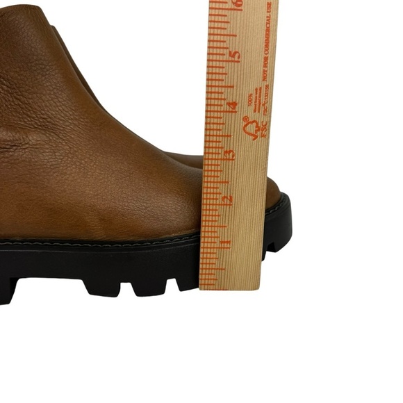 Franco Sarto Billie Lug Sole Leather Boots Ankle Platform Bootie Brown Size 6 - Picture 15 of 16